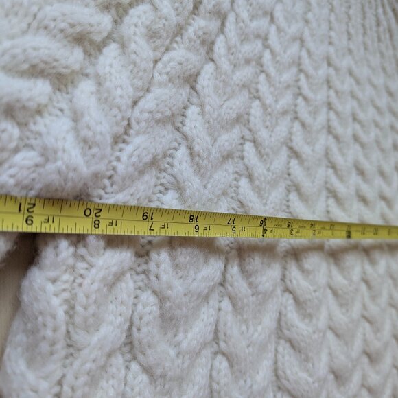 Faherty Frost Cable Knit Chunky Baby Alpaca Wool Made in Peru Coastal Sweater - Picture 10 of 12